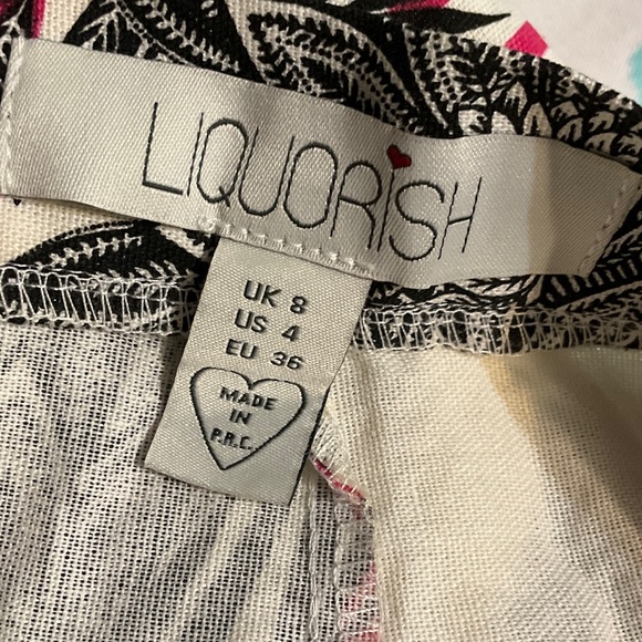 High-Rise Wide Leg Tropical Stripe Pants in Pink/White - Picture 12 of 16